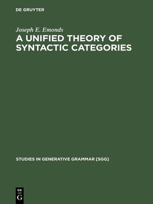 cover image of A Unified Theory of Syntactic Categories